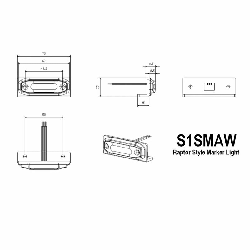 Load image into Gallery viewer, Amber / White Raptor Style LED Marker Light